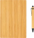 Bambusest märkmiku ja pastapliiatsi komplekt A5