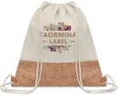 Drawstring bag w/ cork details
