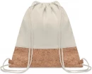 Drawstring bag w/ cork details