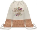 Drawstring bag w/ cork details