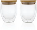 Kaksiseinäinen borosilikaattilasi bambukannella 250ml 2kpl setti