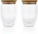 Kaksiseinäinen borosilikaattilasi bambukannella 350ml 2kpl setti