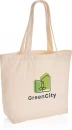 Impact AWARE™ recycled canvas shopper w/pocket 240gsm undyed, off white