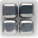 Uudelleenkäytettäviä ruostumattomasta teräksestä valmistettuja jääkuutioita 4kpl