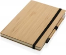 Bambusta valmistettu muistikirja ja loputon kynäsetti