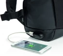 Madrid anti-theft RFID USB kannettavan tietokoneen reppu, PVC vapaa, musta