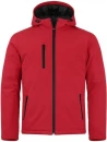 Polsterdatud kapuutsiga softshell jope