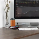 SCX.design W17 10W valgustatud logoga traadita laadija ja bambusest pliiatsihoidja