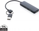 RCS kierrätysmuovista valmistettu USB- hubi, jossa on kaksi sisääntuloa