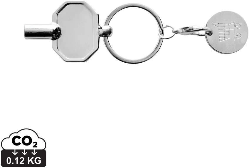 RCS recycled zinc alloy radiator key keychain with coin | ROI