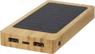 Alata aurinkokennoilla lataava 8000 mAh:n varavirtalähde bambusta