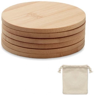 Set of 6 bamboo coasters