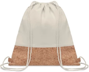Drawstring bag w/ cork details