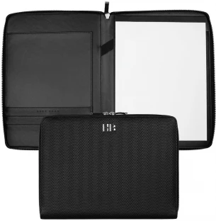 Conference folder zip A4 Herringbone Black