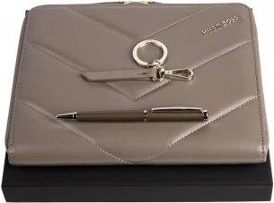 Set HUGO BOSS Taupe (ballpoint pen, conference folder A5 & key ring)