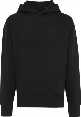 Iqoniq Yoho recycled cotton relaxed hoodie, black