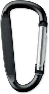 Carabiner clip in aluminium.