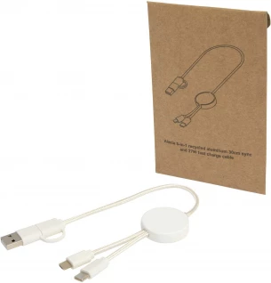 Citala 5-in-1 recycled plastic 30 cm data sync and 27W fast charge cable