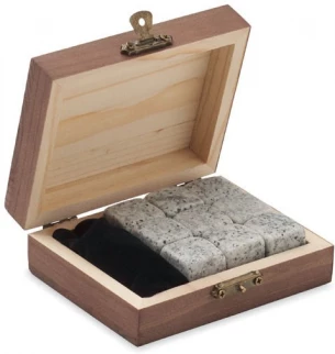 Kivist jääkuubiku komplekt puidust karbis Aberdeen