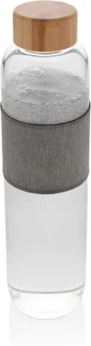 Impact borosilikaattilasipullo bambukannella, läpinäkyvä