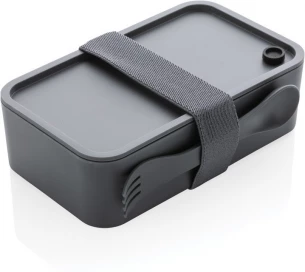 Lõunasöögikarp PP, Lusikas-kahvel komplektis, Mahukas, Mikrolaineahjus ja nõudepesumasinas kasutatav