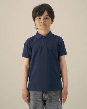 Lyhythihainen lasten poolo, Mini Sprinter, Materiaalin puuvilla-polyesteripitoisuus takaa parhaan kestävyyden., Luontoystävällinen materiaali