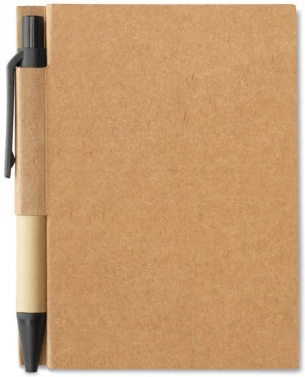 Kierrätetty muistikirja ja kynä