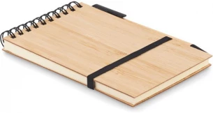 A6 bamboo notepad with pen
