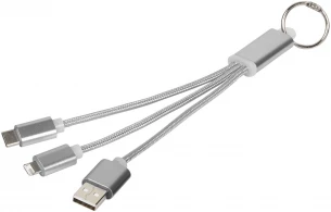 Metal 3-in-1 -latauskaapeli avainketjulla
