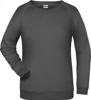 Round neck sweatshirt with raglan sleeves for ladies