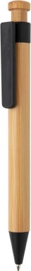 Bamboo pen with wheatstraw clip, black