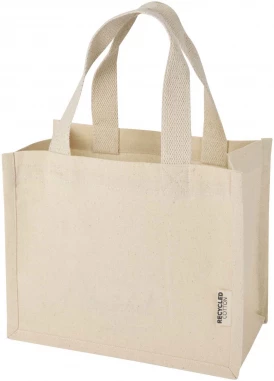 Odessa 220 g/m² GRS recycled cotton mini gusset tote bag 9L
