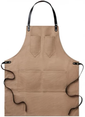 Apron in leather