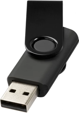 Pöörleva logoplaadiga USB-mälupulk Metallic, 4 GB