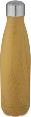 Cove 500 ml tyhjiöeristetty pullo, ruostumatonta terästä, puupainatus