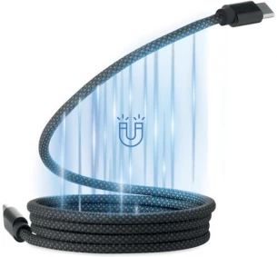 Braided magnetic cable in RPET