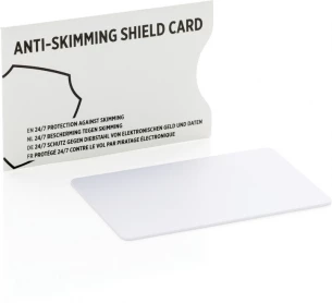 Anti-skimming RFID korttisuoja aktiivisella häirintäsirulla, valkoinen