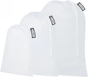3 ostospussin setti, kierrätettyä polyester-materiaalia