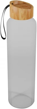 SCX.design D21 550 ml:n borosilikaattilasipullo kierrätetyllä silikonipäällyksellä ja bambukorkilla