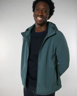 Miesten hupullinen softshell-takki