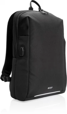 Swiss Peak AWARE™ RFID ja USB kannettavan tietokoneen reppu, musta
