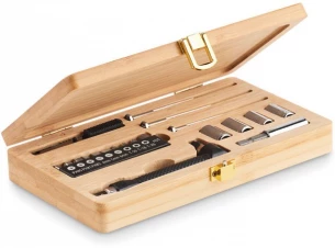 21 pcs tool set in bamboo case
