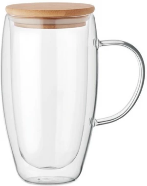 Double wall glass mug 450ml