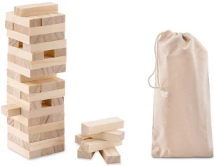 Tower game in cotton pouch
