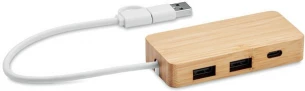 Bamboo USB 3 ports hub