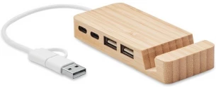 Bamboo USB 4 ports hub
