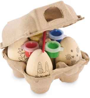 Wooden eggs painting set