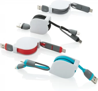 3-ühes sissetõmmatav kaabel