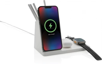 Ontario kierrätysmuovi & bambu 3-in-1 langaton laturi