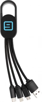 4-in-1 cable with carabiner clip